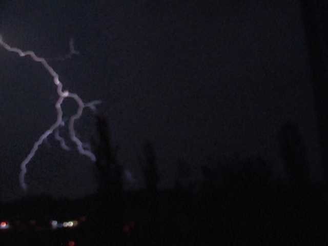 Thunderstorm at night with lightning